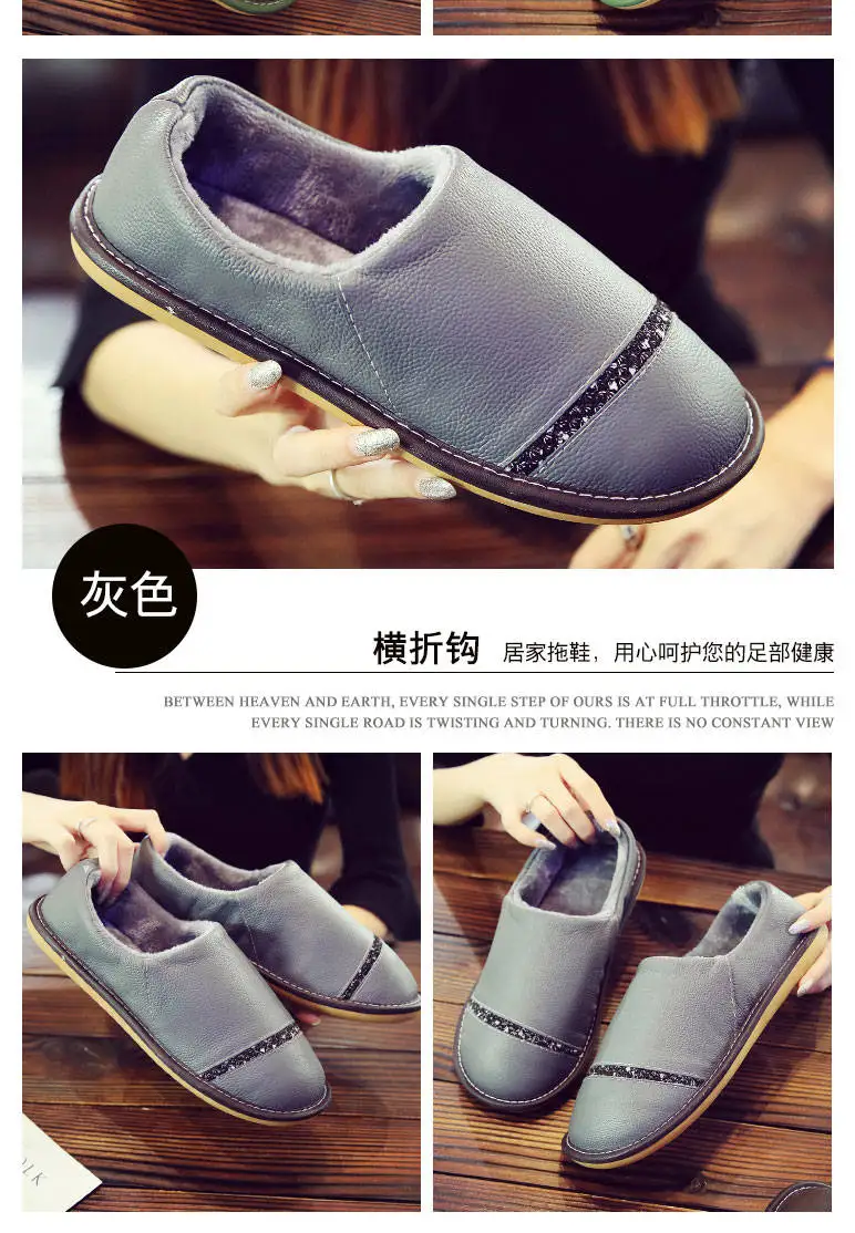 Genuine leather shoes for men home slippers flat natural rubber slippers male High quality unisex fur shoes chaussures hommes