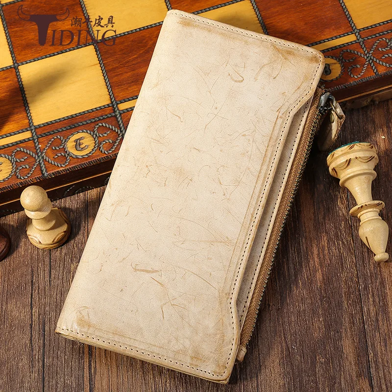 

Tiding Skeleton-skin Wallet Retro Genuine Leather Wallet Light Luxury Trend Cowhide Men's WOMEN'S Handbag 4185