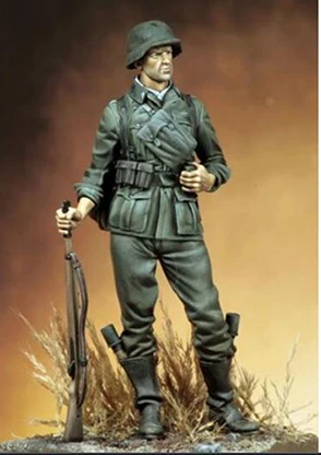 1/18 90Mm Wehrmacht Warrior Stand 90Mm Toy Resin Model Miniatura Resin Figure Unassembly Non Verniciato