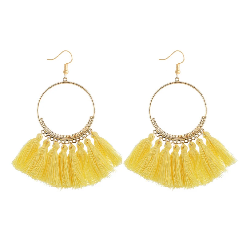cjh002 Christmas Hoops Tassle Tassel Earrings Drop Fringe Earrings