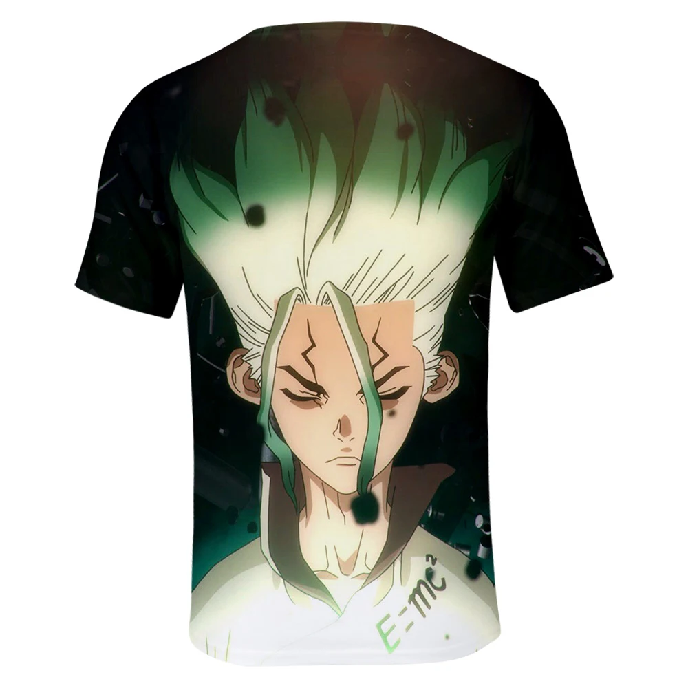 Популярная модная футболка для мальчиков и девочек dr. stone, подходящая для мужчин и женщин, летняя футболка с 3D принтом, футболки с 3D принтом, топы с короткими рукавами, пуловер