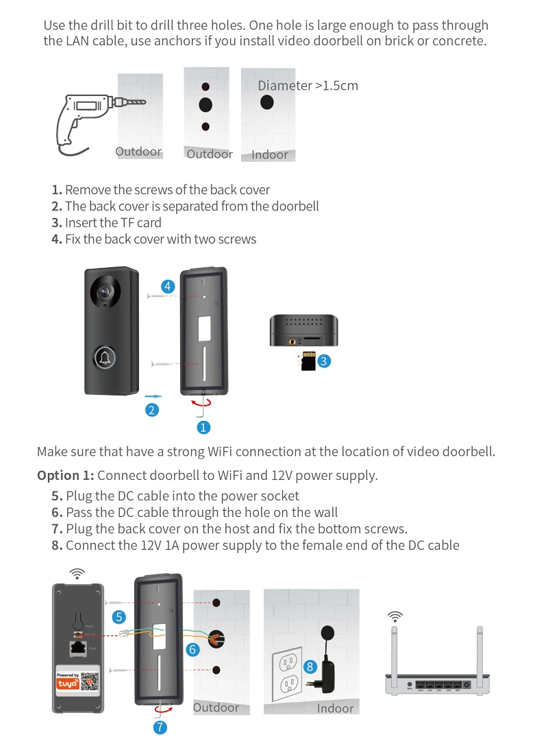 suporte poe telefone da porta de vídeo