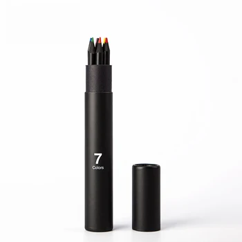 

7Pcs Children's Colored Pencil Set With Box Black Wood Pencil Graffiti Coloring Pen Stationery Supplies