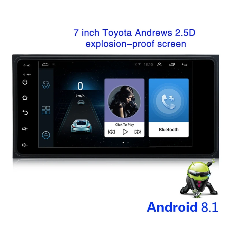 Android 8,1 2Din автомобильный Радио Стерео 7 дюймов емкостный пресс экран с высоким разрешением Gps навигация Bluetooth для Toyota Старый Camry C