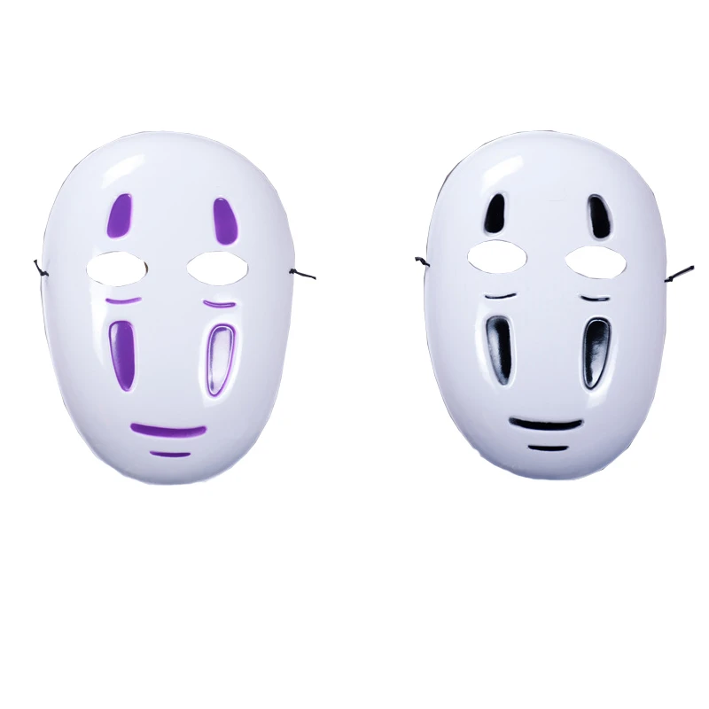 two mask Аниме Унесенные призраками нет лица человек черный/фиолетовый маска косплей аксессуары прекрасный Хэллоуин Опора H - Цвет: two mask