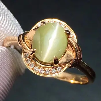 

Chrysoberyl Rings Fine Jewelry Real 18K Gold 100% Natural Chrysoberyl Cat's Eye 2.01ct Female Wedding Rings for women Fine Ring