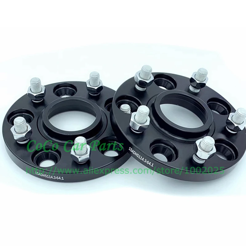 2pcs 15mm Hubcentric PCD 5X114.3 CB 64.1mm Tyre Widened Flange Car Wheel Spacer For Honda