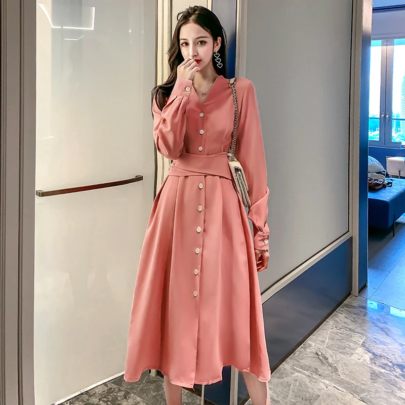 

New Plus size Autumn Spring Dress Girls Female Vintage Dress Long Sleeve Oversize Women Dresses Long Shirt Boho Robe Vestido