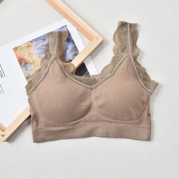 

Women Bra sexy sheer lace bra top Seamless Bralette Intimates Transparent Cup Wireless Bras
