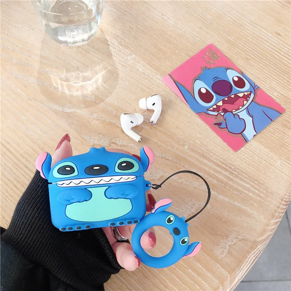 3D чехол для наушников для Airpods Pro Чехол Силиконовый Ститч Кот Мультяшные наушники/Earpods чехол для Apple Air pods Pro 3 чехол Брелок - Цвет: 074F