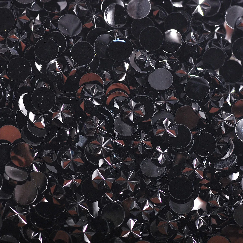 1000 шт, 5 мм, полимерные круглые 3D Цветочные Стразы с плоской задней стороной, украшения для костюма, сделай сам, свадебные скрапбукинги, ремесло - Цвет: Black