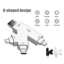 Lecteur de carte Micro SD/TF 4 en 1, clé USB, Apple, ordinateur Android, type c, 4 en 1