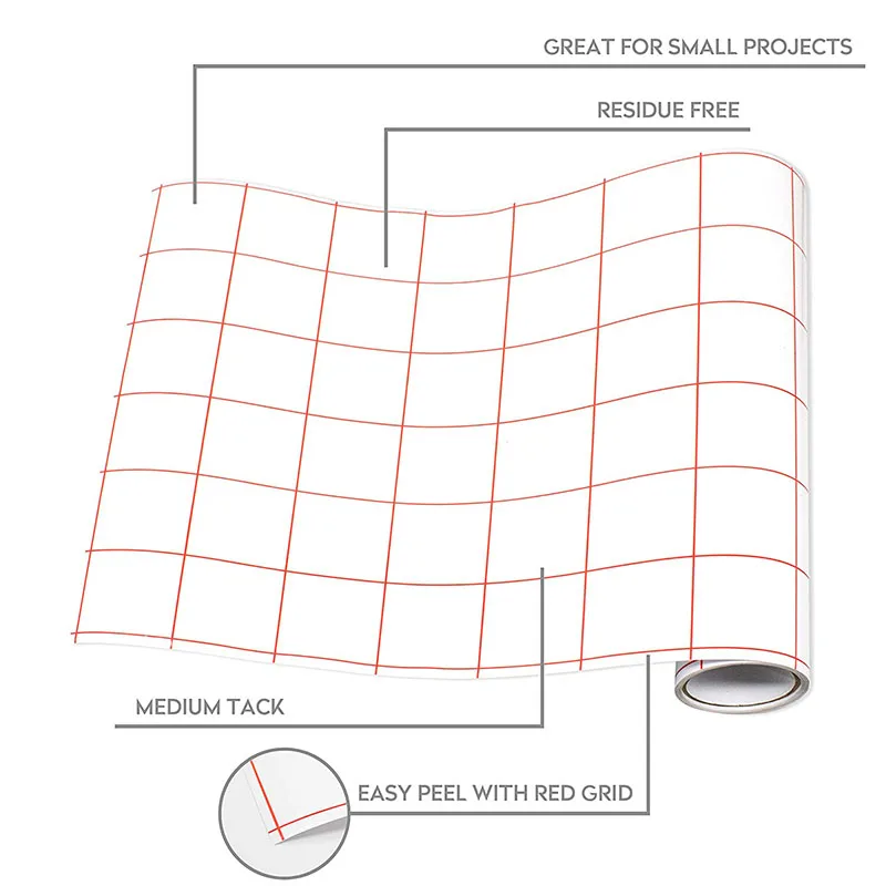 Vinyl Application Tape 5M/10M/15M Roll 30CM Wide Clear Vinyl Application Tape Alignment Grid for Car Wall Craft Art Decal Transfer Paper Tape Adhesive