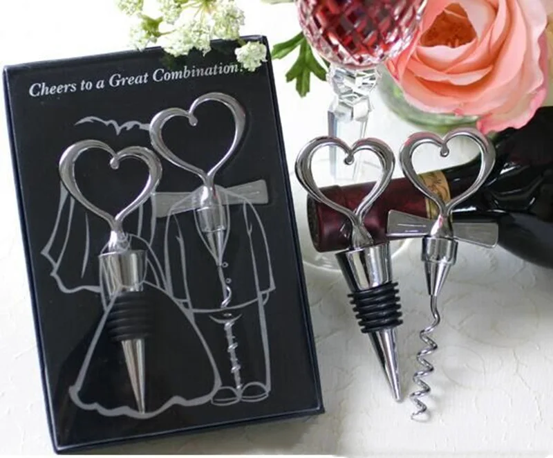 Wine Set Gift Born of a Combination Heart Shape Bottle Opener Creative Wine Bottle Opener Wine Stopper