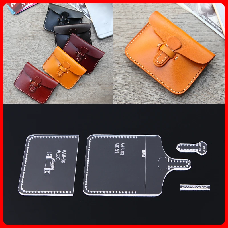 1 set DIY manual leather plate special template card bag business zero wallet acrylic printing | Дом и сад
