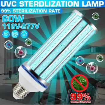 

60W UVC Germicidal Light UV Ultraviolet Sterilizing E27 Bulb Lamp Indoor Sterilization Safety Light Intelligent Remote Control