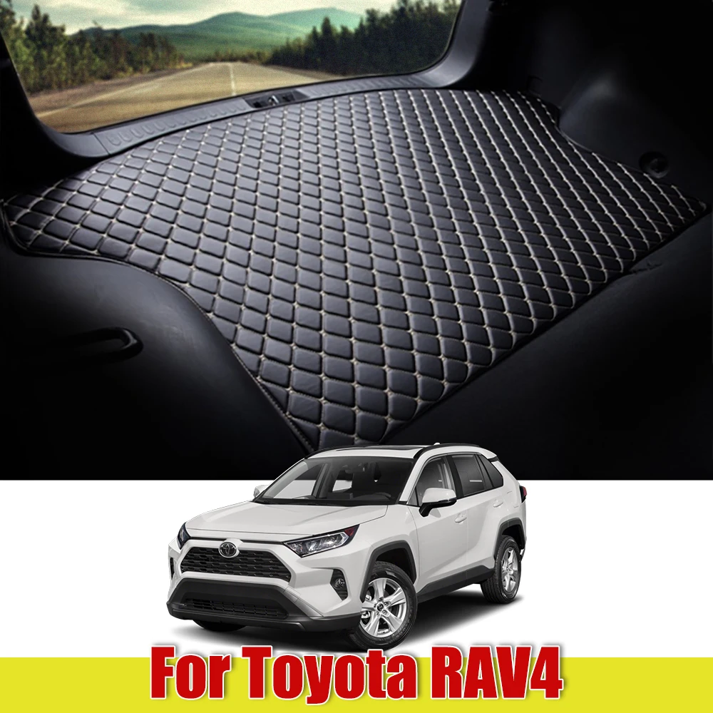 for Toyota RAV4 2005 2020 XA30 XA40 XA50 Leather Car Trunk Mat Carpet