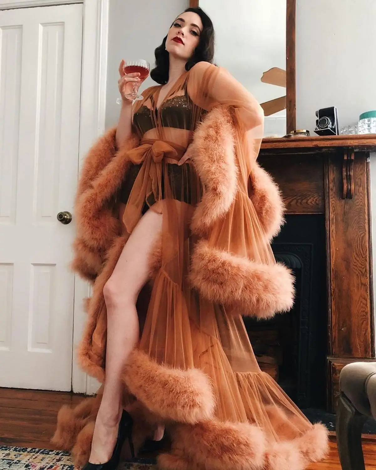 Faux fur nightgown Clearance