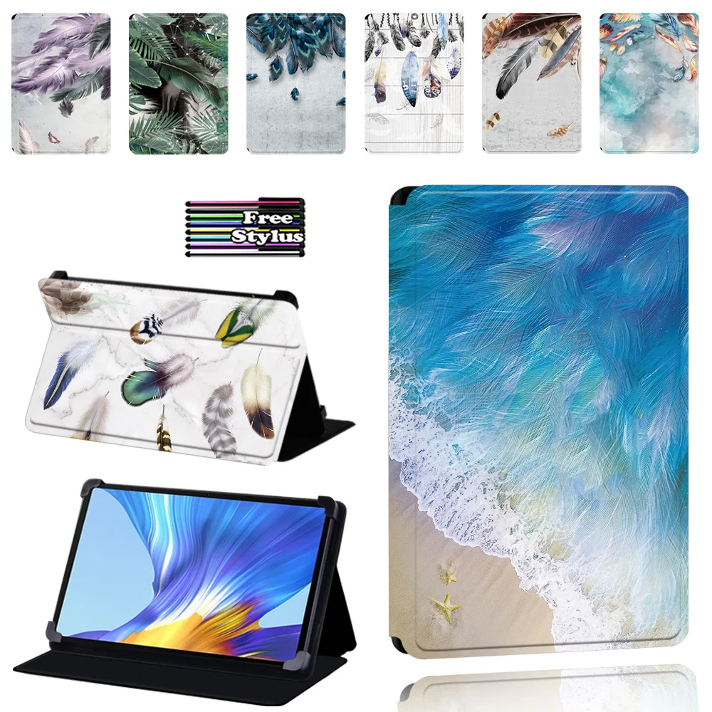 Glimp Geavanceerd Het apparaat Feather Pattern Case For Huawei Matepad T8/pro 10.8"/enjoy Tablet 2 / Honor  V6 Tablet Foldable Stand Case Cover + Pen - Tablets & E-books Case -  AliExpress