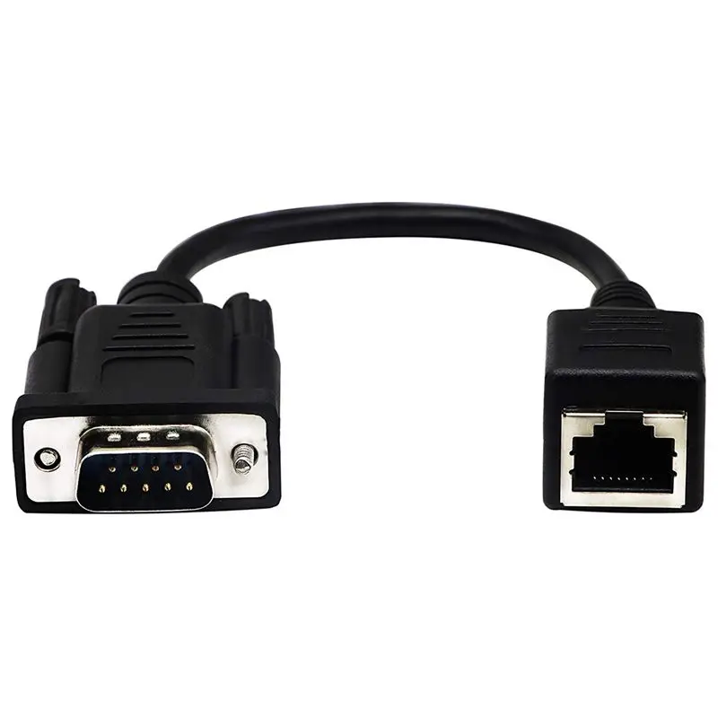 NEW-RJ45 для RS232 кабель, DB9 9-контактный последовательный Порты и разъёмы женский и мужской к RJ45 женский Cat5/6 Ethernet LAN консоли (18 см/7 дюймов) 2 шт. в