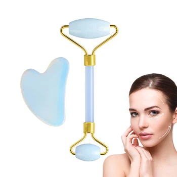 

Slimming Guasha Facial Face Opalite Lift Massager Tool Roller Jade Opal