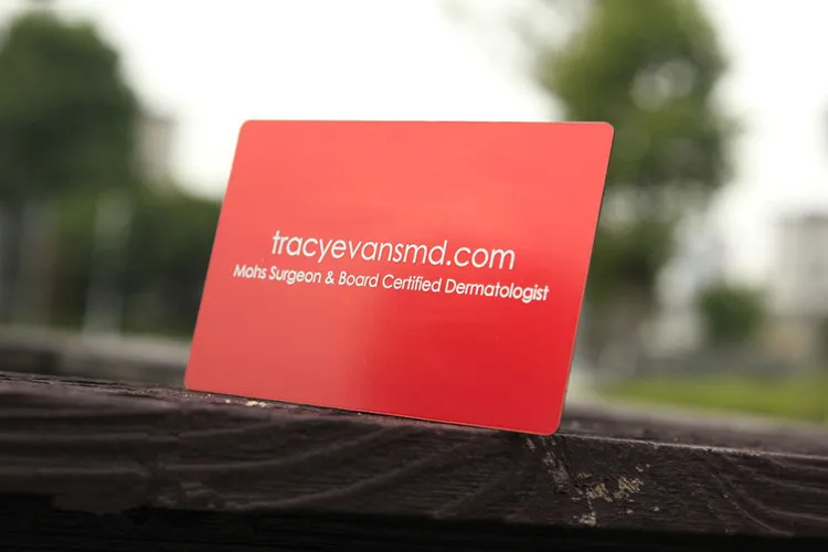 China factory custom metal card electrophoresis big red metal card / business card