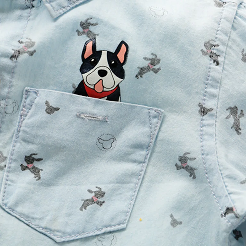 

2019 Fall And Winter Clothes Korean-style New Style CHILDREN'S Shirt Children BABY'S Top Fashion BOY'S Cowboy Long-sleeved Shirt