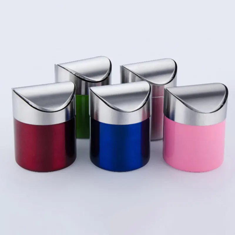  Desktop Trash Bin Home Office Can Mini Car Rubbish Detachable Rolling Cover Dust Garbage | Дом и сад
