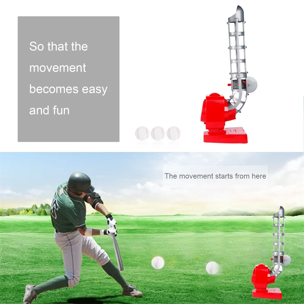 YANGH Baseball Automatic Pitching Machine Launching Serving Machine Battery Version Portable Feet Exercise QCM033-1Red/&Gray