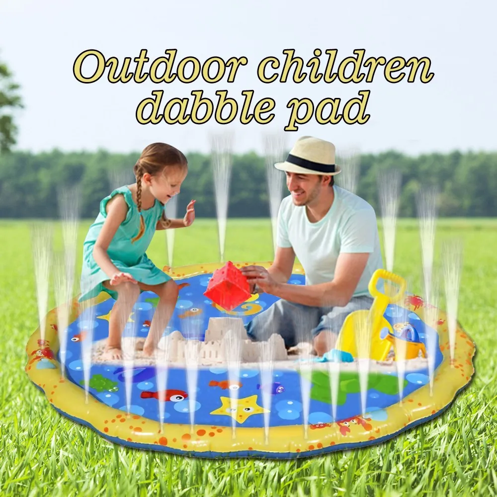 

Kids Water Sprinkle And Pad Play Mat Diameter Sprinkle Play Mat Swiming Pool For Baby Portable Bathtub Dog Bath Tub