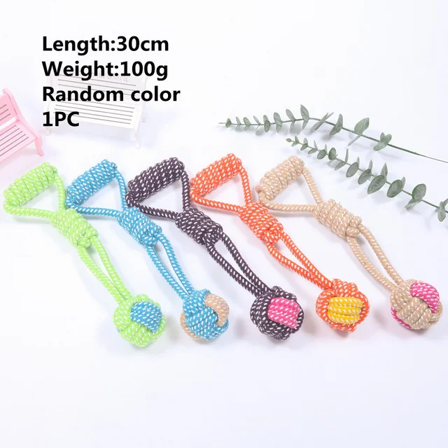 Dog Toy Interactive Chewing Rope Ball Toys Set Natural Cotton Washable Durable Tug of War for Small Medium Dogs Pet Supplies 5