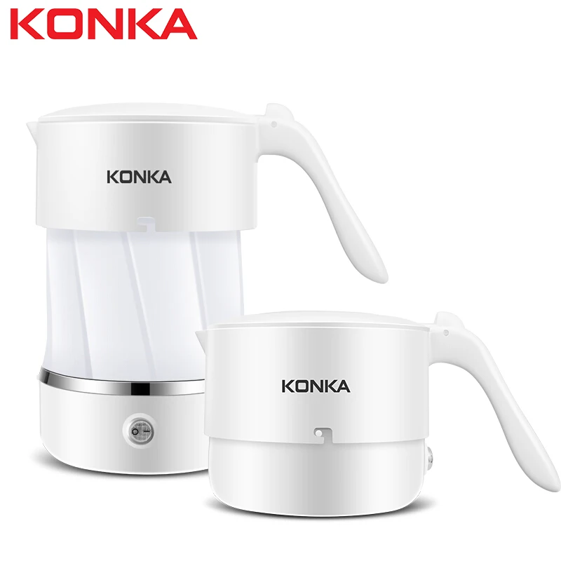 KONKA110V-220V складной сосуд сжатый Электрический Чайник походный чайник для воды Пищевой Силикон Портативный мини чайник-термос