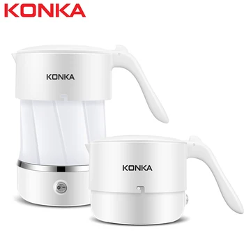

KONKA110V-220V Folding Kettle Compressed Electric Kettle Travel Water Kettle Food Grade Silicone Portable Mini Insulation Kettle