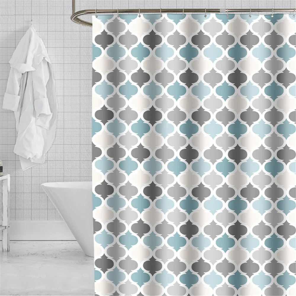 Shower-Curtain-Set Bath Waterproof Lantern Polyester-Fabric Home-Decor Colorful