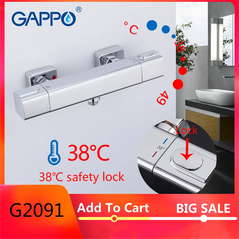 GAPPO shower system thermostatic Bath Shower taps waterfall Bathtub mixer tap rainfall shower thermostat tap torneira afbeelding