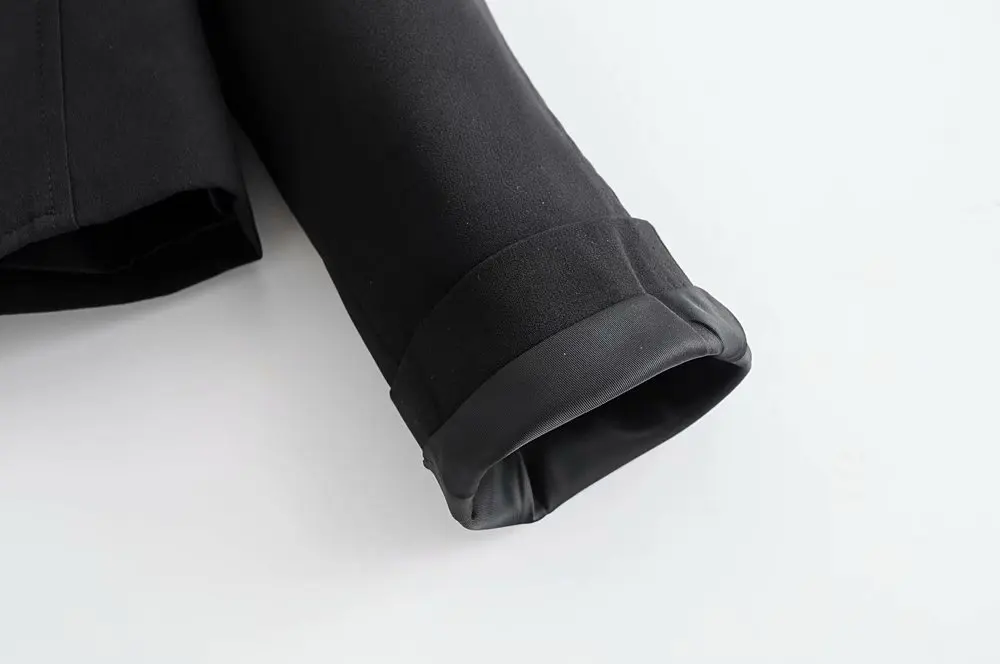 Nxj-9907 женское платье Повседневное осеннее пальто однотонные Цвет Slim Fit круглый вырез горловины с оборками двубортный декоративный костюм куртка