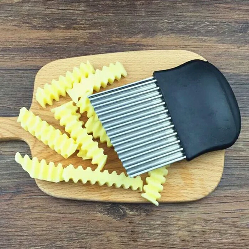 

1PC Vegetable Crinkle Cutter Stainless Steel Wavy Cutter Blade Onion Potato Chip Slicer Kitchen Tool Accessories