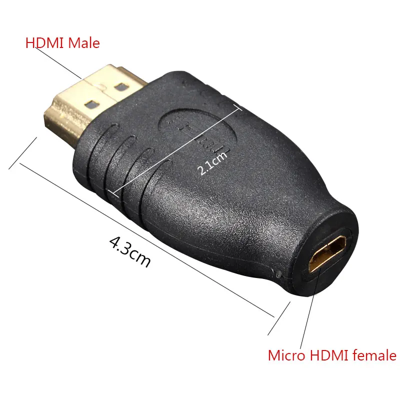 Высококачественный черный Стандартный HDMI мужской тип A к Micro HDMI Тип D гнездо адаптера конвертер