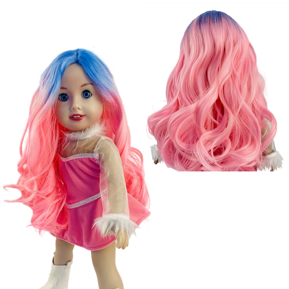 

Doll Wigs for 18 in American Dolls Girls Gift Heat Resistant Long Curly Hair Replacement Wigs DIY Making Supplie doll accesories