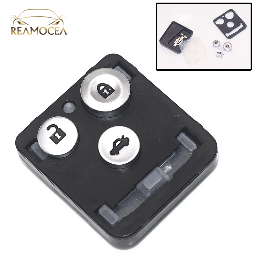 Reamocea 3 Buttons Car Remote Key Shell Pad FOB Kit Replacement Accessories Kit Fit for Honda Civic Accord Jazz CRV HRV Odyssey 2 3 4 buttons car remote key shell for honda cr v accord civic crv pilot jazz fit odyssey ridgeline insight car key case