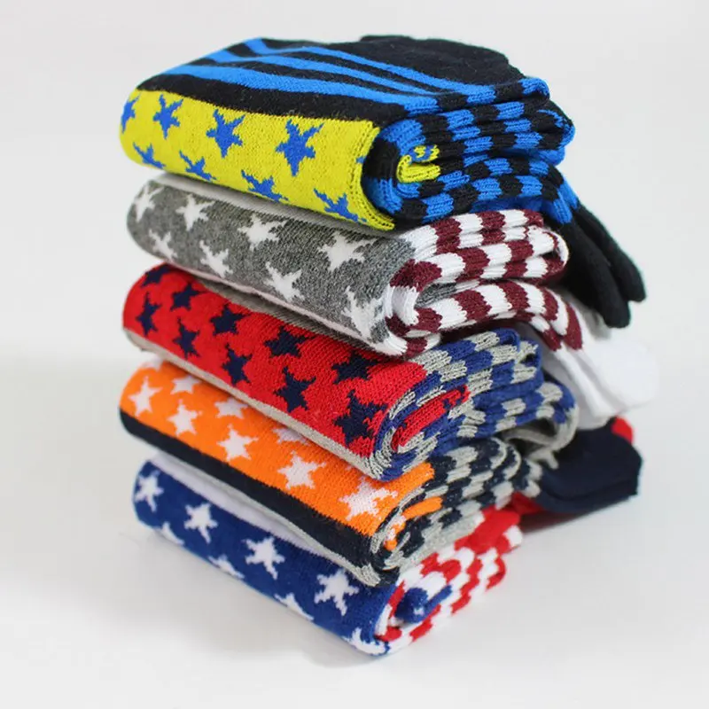 Men Colorful Stripe Socks Fashion Cotton Five Fingers Toe Deodorant Business Casual Europe Funny Socks