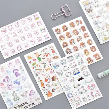 

6Pcs/Pack Cute little angel sticker For Kids DIY Diary Scrapbooking Photo Ablums kawaii school stationery