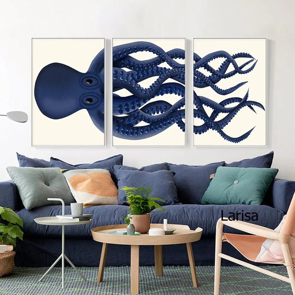 

Canvas Painting Room Decor Set Octopus Pictures for Home Design Posters and Prints for Bedroom Frameless Wall Art Printing