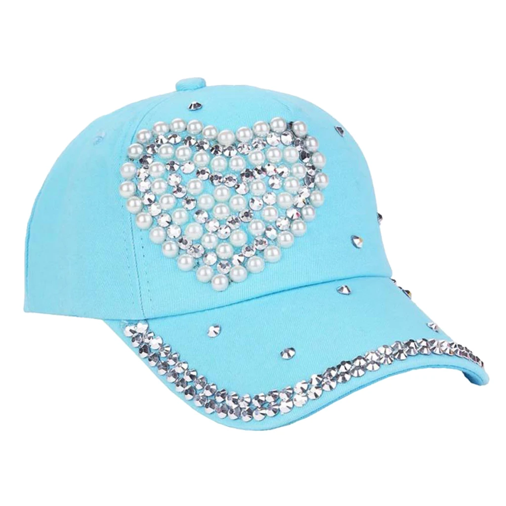 Girl Adjustable Crystal Sport Baseball Cap Motorcycle Trucker Biker Snapback