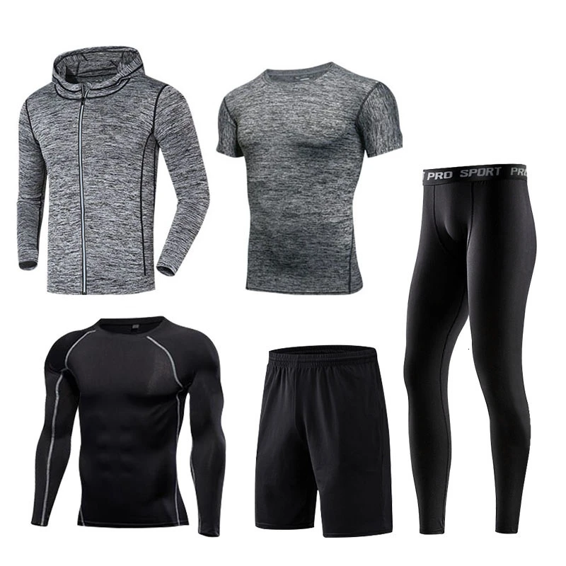 Man sportswear-5-H Мужская спортивная одежда, Воздухопроницаемый спортивный костюм, компрессионный комплект для спортзала, одежда для фитнеса, спортивный костюм для бега, спортивный костюм, 3XL, мужской спортивный комплект - Цвет: Man sportswear-5-H