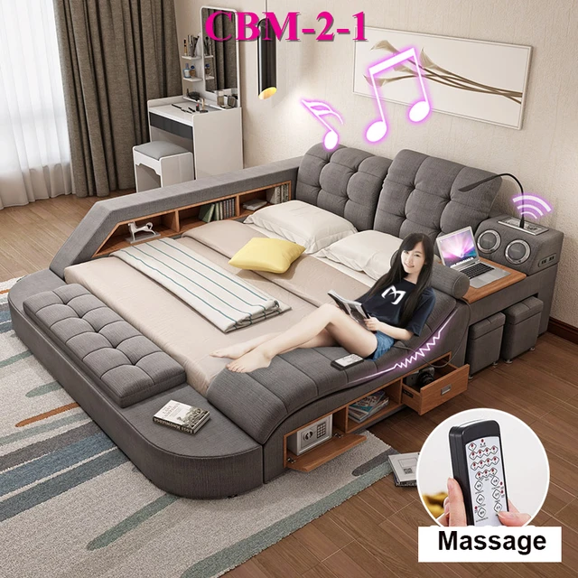 girls bedroom furniture pink big round leather bed, cheap round beds