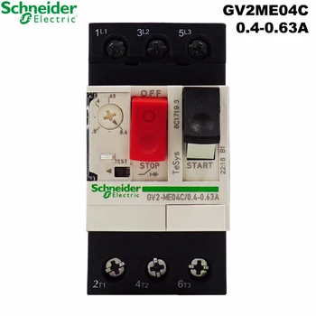 

Schneider Electric GV2ME04C 0.4-0.63A motor thermal magnetic circuit breaker button 3P protection switch setting current range