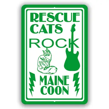 Rescue Cats Rock-cueva para hombre y gato, cartel de estaño para uso interior y exterior, 8x12 o 12x18