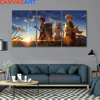 

Japanese Anime Demon Slayer: Kimetsu no Yaiba Kamado Tanjirou Kamado Nezuko Wall Scroll Poster Wall Hanging Poster Home Decor