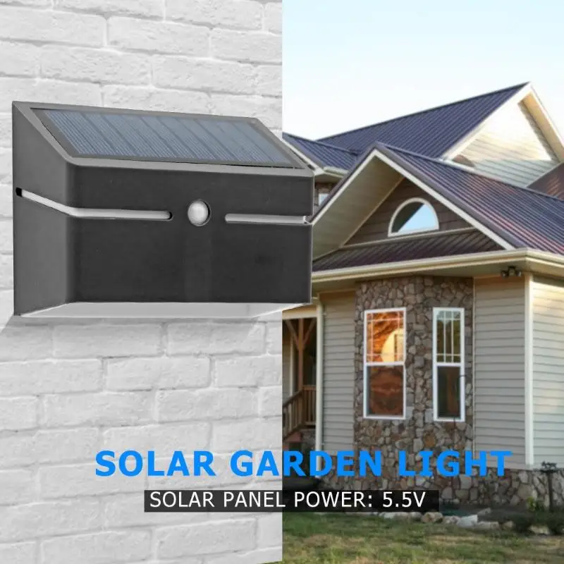 Настенный светильник на солнечной батарее для улицы, сада, двора, человеческого тела, индукционный уличный фонарь, водонепроницаемый светодиодный Интеллектуальный светильник, двойной режим